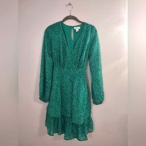 Green & White Polka Dot Dress